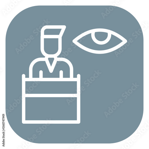 Line Art Court Witness Rounded Square Icon