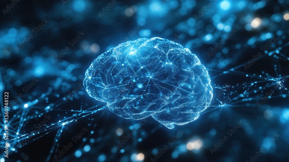 AI-powered Cyber Brain Scanning Futuristic Information AI-powered Cyber Brain Scanning Futuristic Information