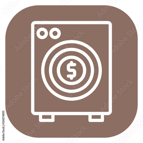 Line Art Money Laundering Rounded Square Icon