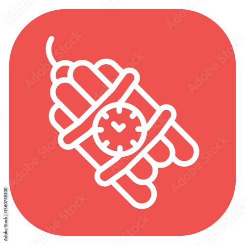 Line Art Dynamite Explosive Rounded Square Icon