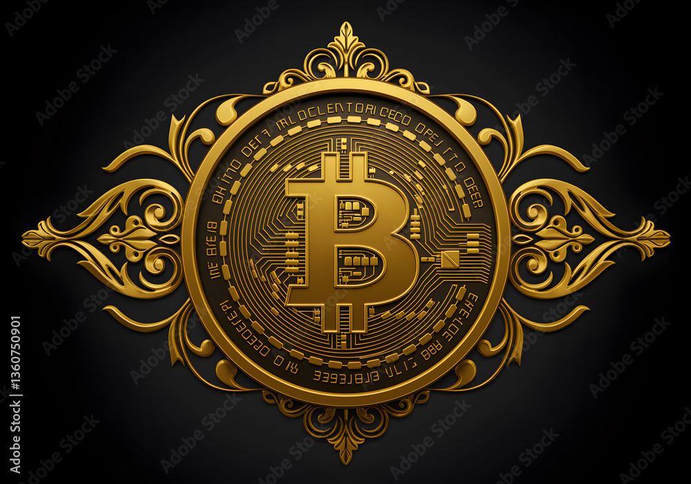Naklejka premium Luxury Cryptocurrency Illustration