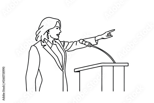 Woman Speaker Podium Presentation Conference Public Speaking Address
