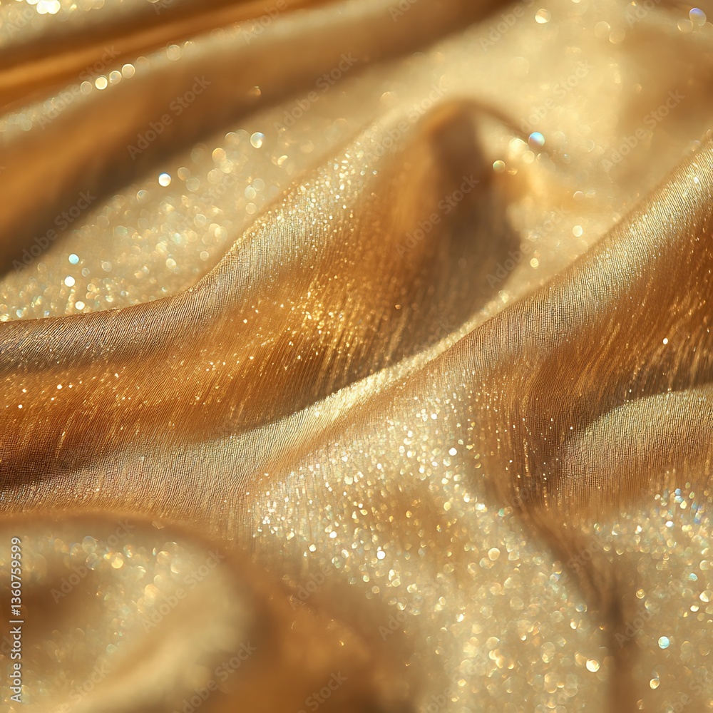 Fototapeta premium Golden glitter fabric texture