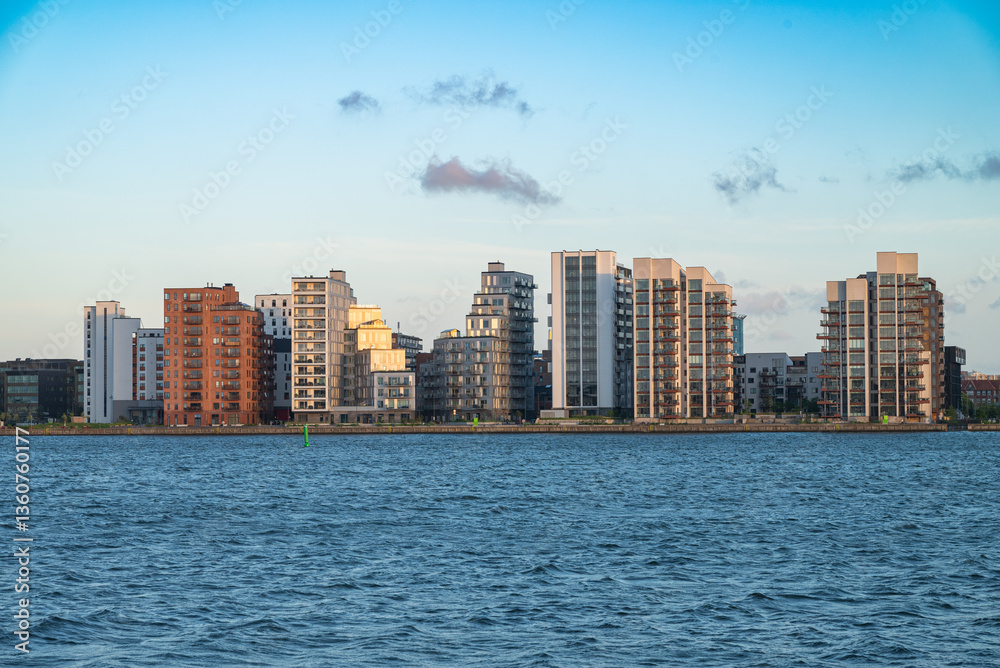 Fototapeta premium Beautiful skyline of city of Aalborg in Denmark on a summer day