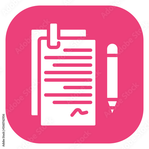 Filled Glyph Legal Agreement Rounded Square Icon