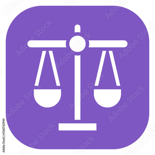 Filled Glyph Justice Scale Rounded Square Icon