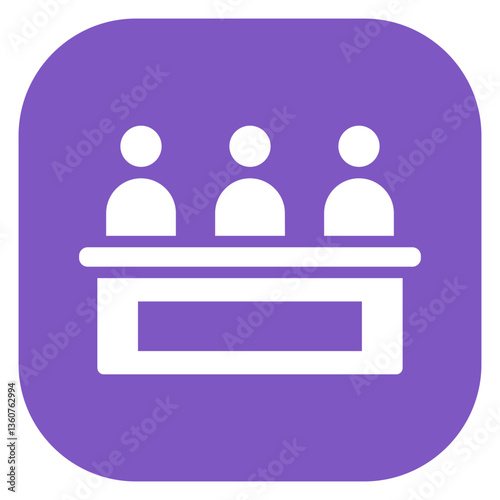 Filled Glyph Jury Panel Rounded Square Icon