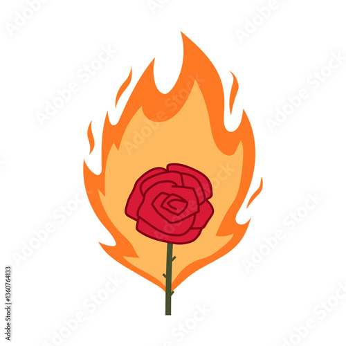 Rose flaming