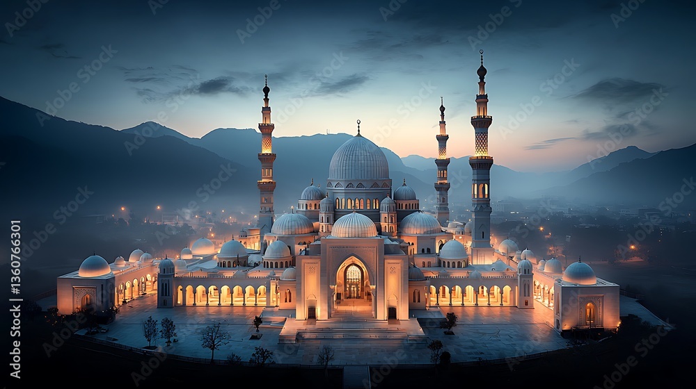 Naklejka premium Grand mosque night view