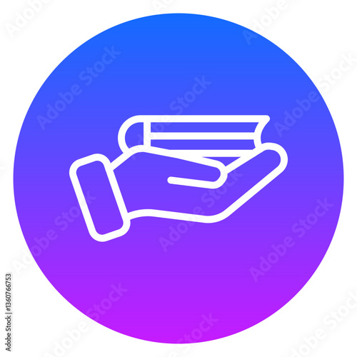 Line Art Courtroom Oath Rounded Gradient Circle Icon