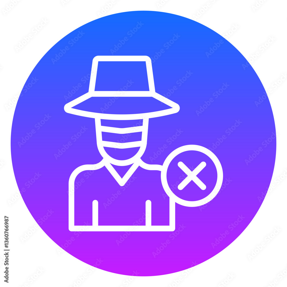 Line Art Financial Fraud Rounded Gradient Circle Icon Line Art Financial Fraud Rounded Gradient Circle Icon
