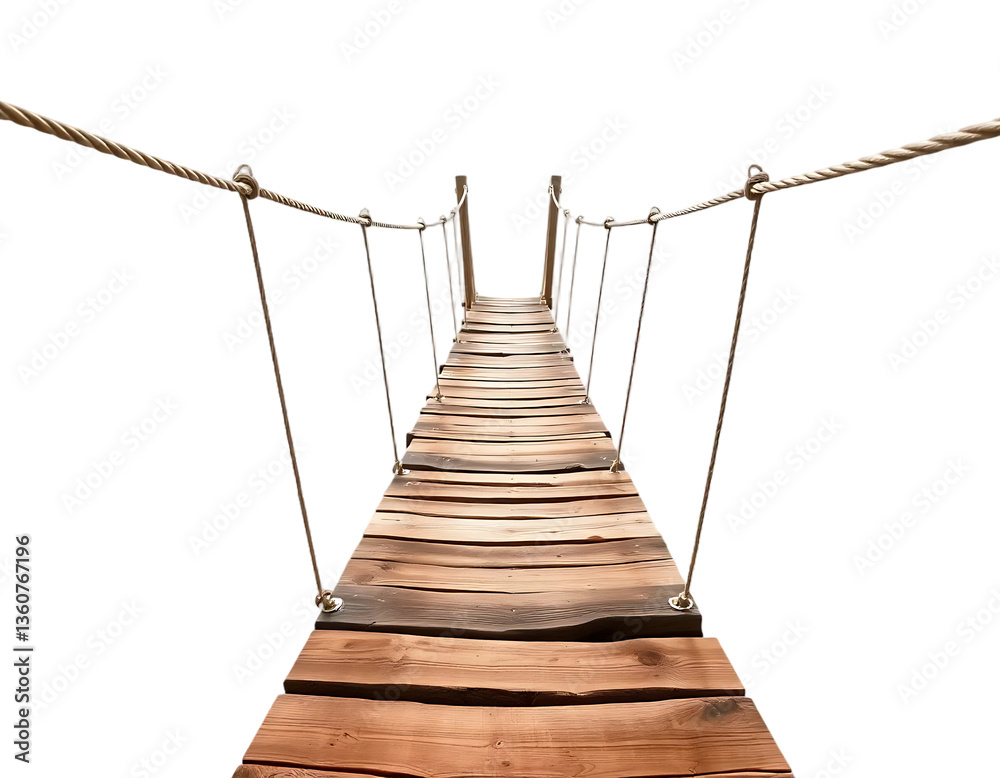 Obraz premium Suspension Bridge over a Transparent Background