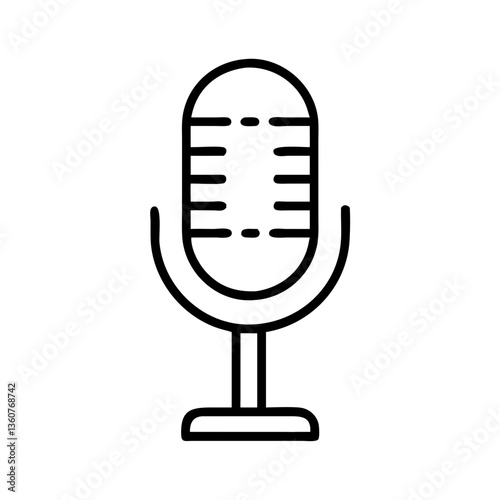 Microphone icon on white background.
