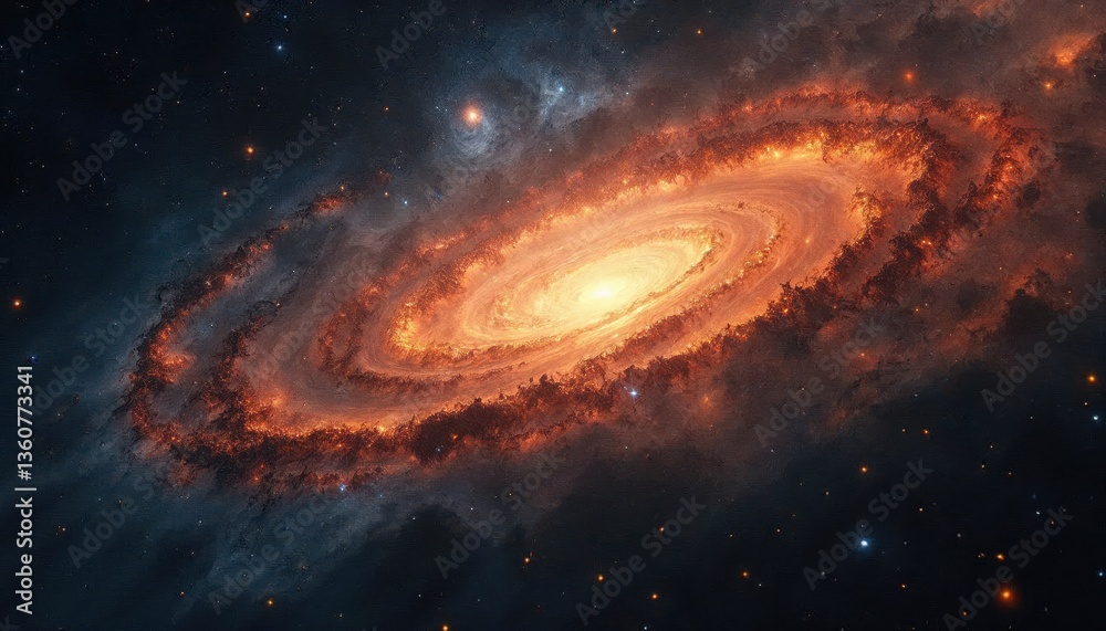 Fiery Cosmic Spiral: A Breathtaking Celestial Galaxy Fiery Cosmic Spiral: A Breathtaking Celestial Galaxy