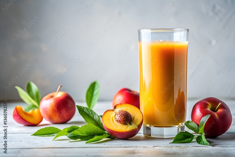 nectarine juice in white background nectarine juice in white background