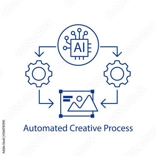 Creative Process Icon AI-Generated Concepts Machine Learning Innovation Neural Network Ideation Smart Design Automation Digital Creativity System