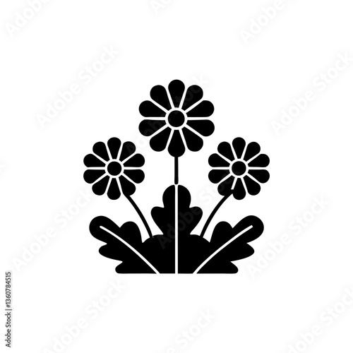 creative details Chrysanthemum Garden Icon vector illustration   