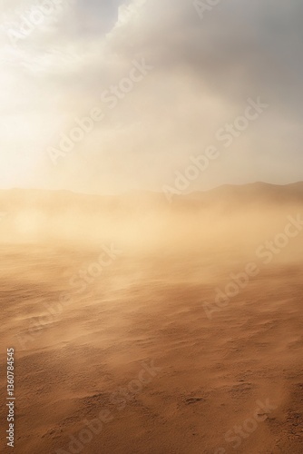 Obraz na płótnie Sand storm in desert. Dry land. Lifeless. Drought. w salonie