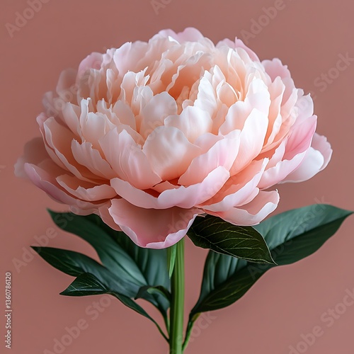 A large beautiful pink flower sits prominently on a stem