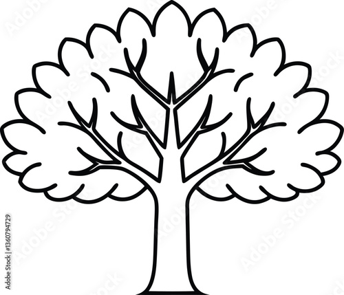 vector tree line art design