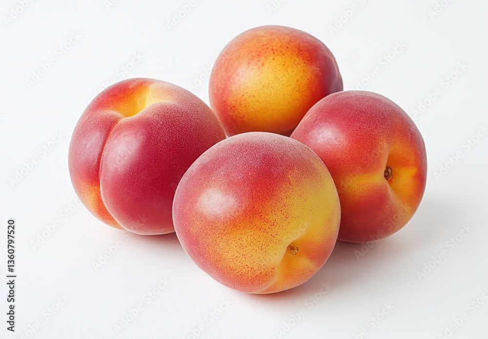 Fresh and Juicy Nectarines on White Background, Perfect for Healthy Eating, Summer Recipes, and Organic Produce Displays Fresh and Juicy Nectarines on White Background, Perfect for Healthy Eating, Summer Recipes, and Organic Produce Displays