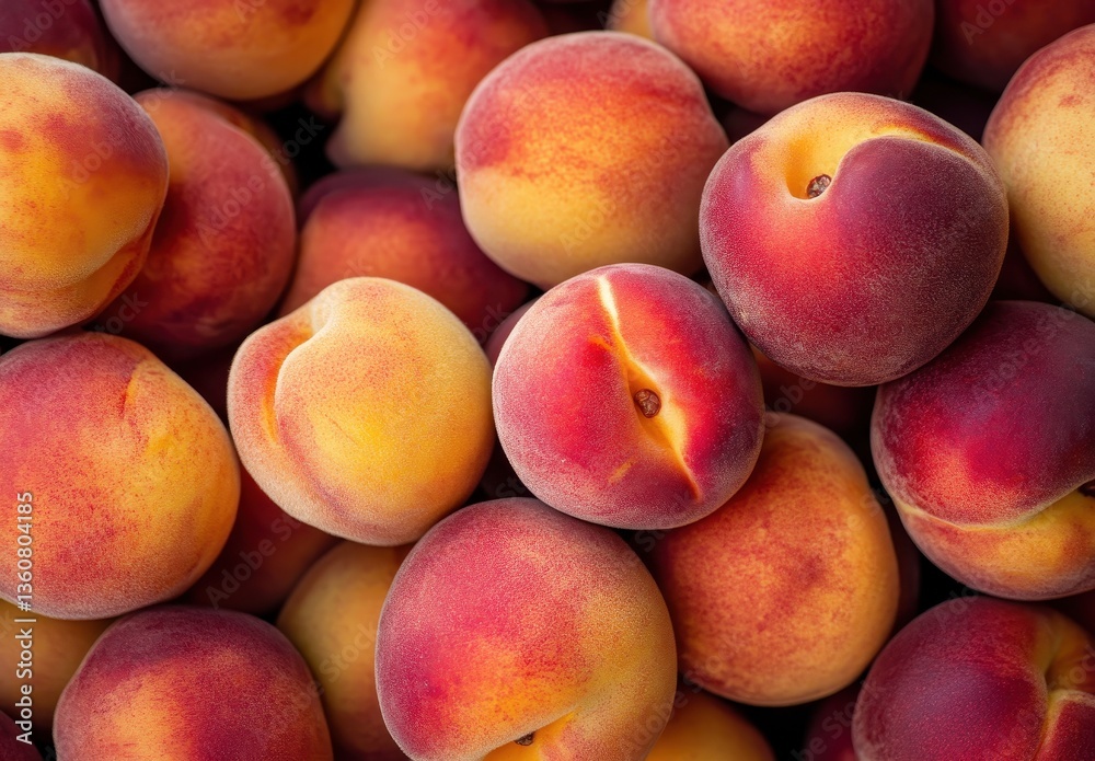 Fresh and Juicy Peaches Gathered Together in a Full Frame View Showcasing Their Vibrant Colors and Natural Texture Suitable for Food Photography Fresh and Juicy Peaches Gathered Together in a Full Frame View Showcasing Their Vibrant Colors and Natural Texture Suitable for Food Photography