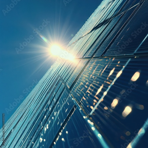 Solar panels absorb sunlight