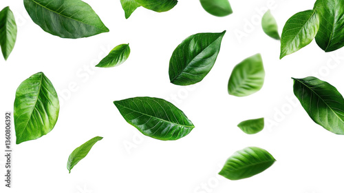 set of green leaves