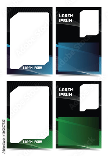 Sport player trading card frame border template