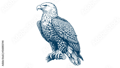 eagle engraving vector illustration