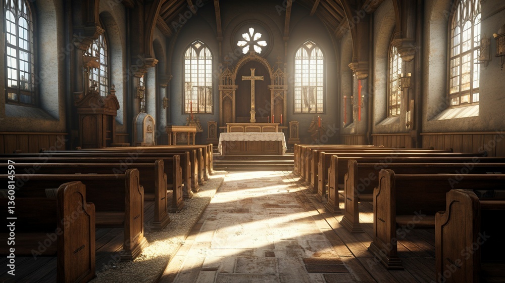 Fototapeta premium A photo of a hospital chapel without visitors.