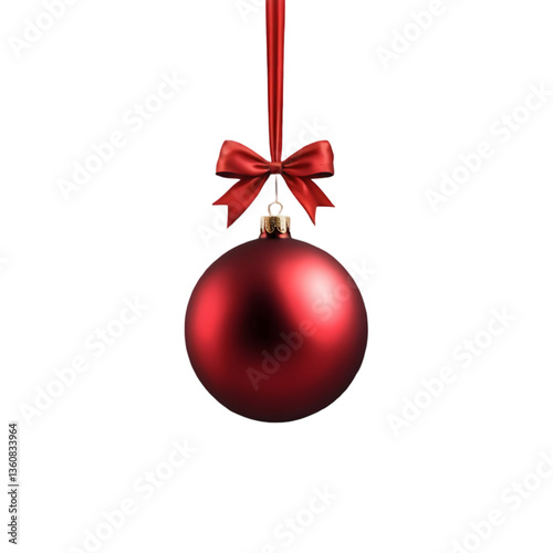 red christmas ball on white background