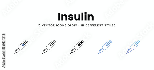Insulin  vector icons set stock illustration