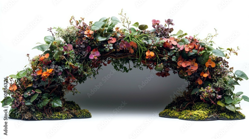 Fototapeta premium Floral Arch: A Lush Paradise of Orchids and Greenery