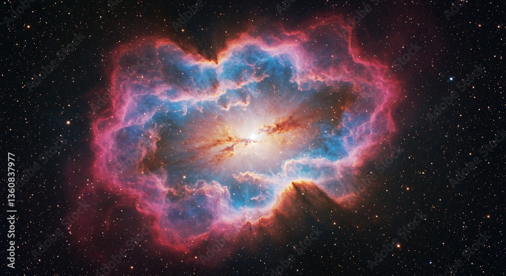 Obraz premium The Colorful Cosmic Nebula in Deep Space