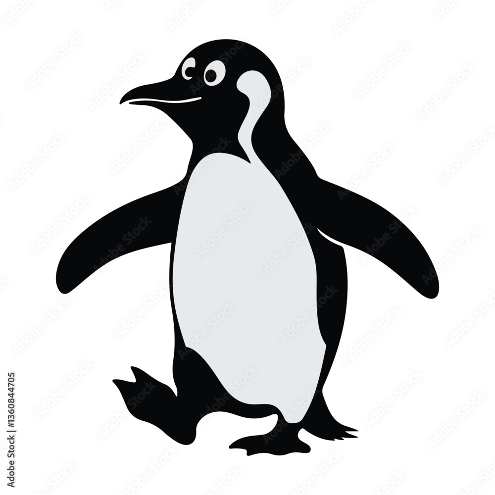 Obraz premium Stylized Penguin in and Stripes, Fun Animal Character for Kids' Art and Designs