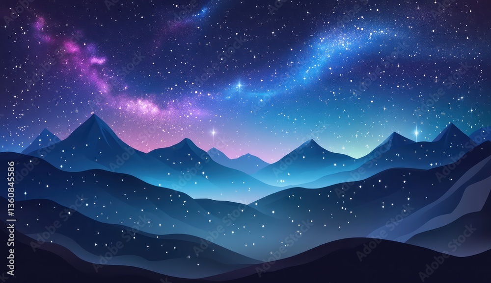 Starry Night Mountain Range. (9) Starry Night Mountain Range. (9)