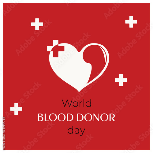 World blood donor day vector, banner, logo, poster, card, flyer background, Blood drop sign, Heart symbol