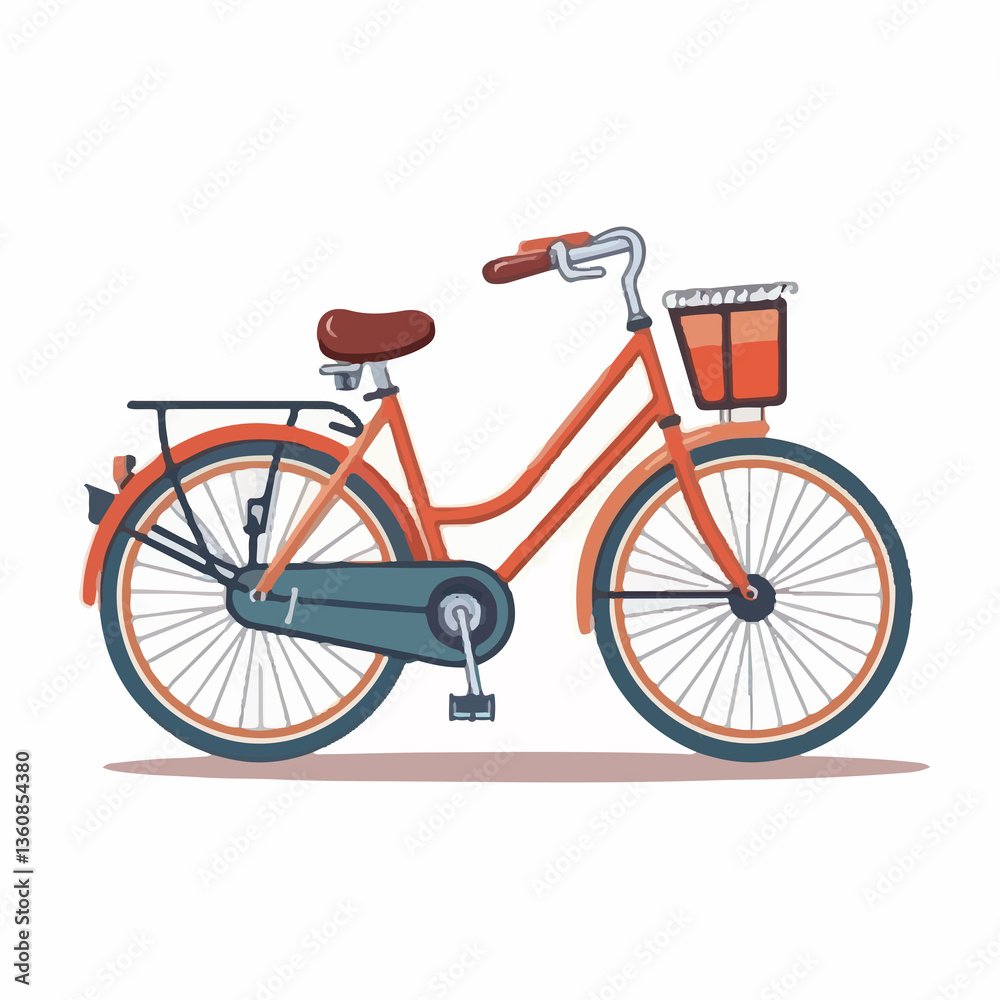 Fototapeta premium Classic City Bicycle flat vector illustration
