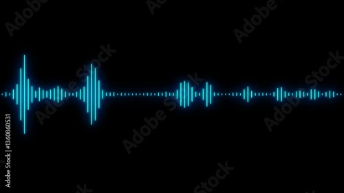 Colorful cyan Sound Bar On Black Background, Musical Waves Equalizer, Pulsating Element Of Sound Design For Digital Studio Animated white audio bar spectrum Isolated on transparent background