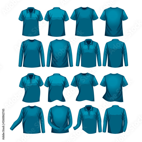 SET MOCK UP 3d polo SHIRT OR CLOTH vector
