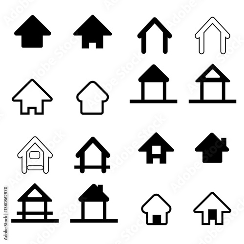 SET BUNDLE HOME BUSINESS LOGO VECTOR
