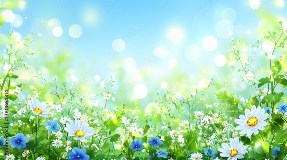 Enchanted Spring Meadow: A Vibrant Tapestry of Blossoms Enchanted Spring Meadow: A Vibrant Tapestry of Blossoms