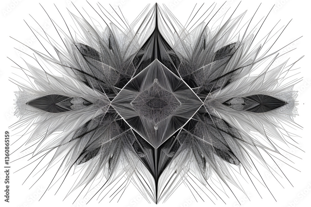 Obraz premium abstract background Black and white molecule structure.