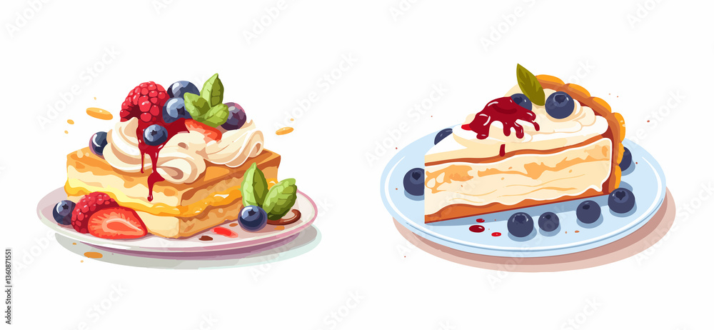 Fototapeta premium kifli cake dessert pastry vector art