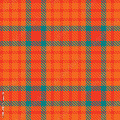 Wallpaper Mural Muted Orangish Red Seamless Tartan with Pale Orange accents Textile Design Torontodigital.ca