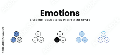 Emotions vector icons set stock illustration