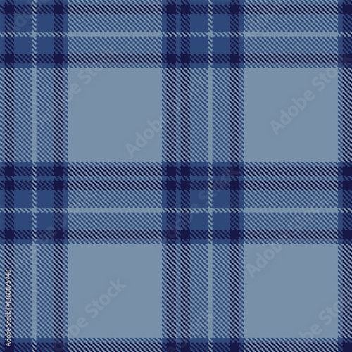 Modern Seamless Tartan in Cool Prussian Blue tones Textile Design