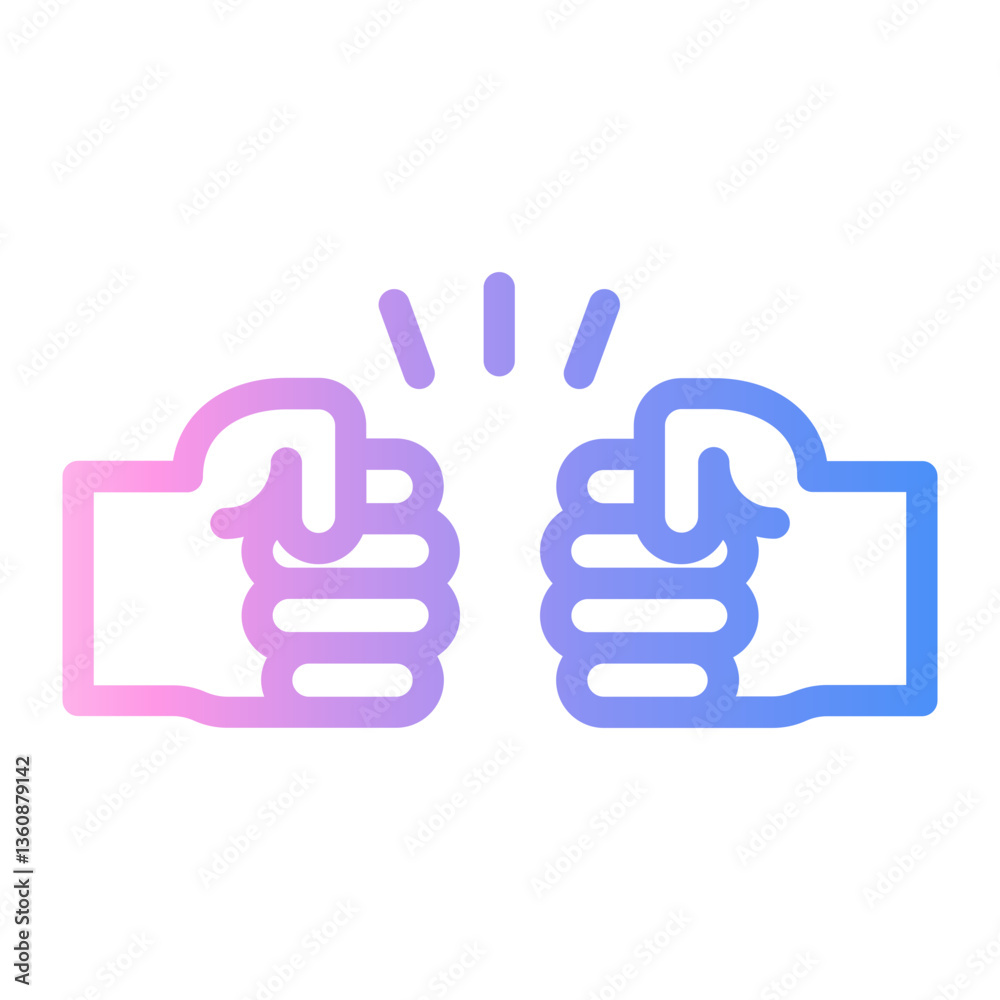 fist Line Gradient Icon fist Line Gradient Icon