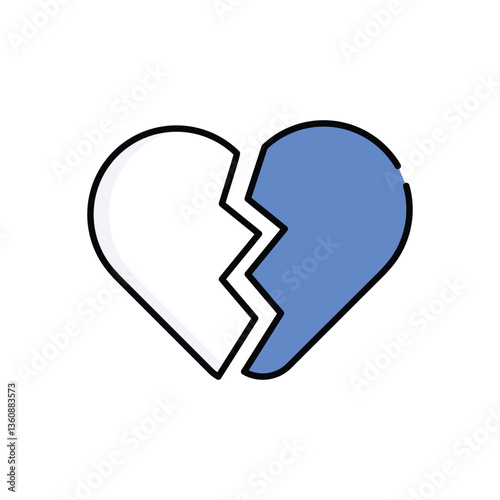 Broken Heart Vector icon